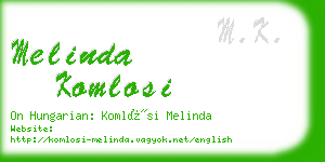 melinda komlosi business card